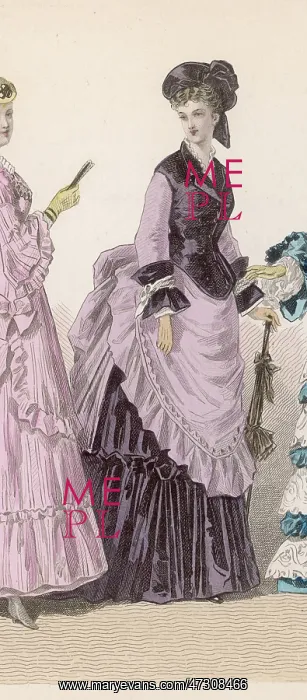 : Lilac - Black Dress 1870 : Lilac - Black Dress 1870