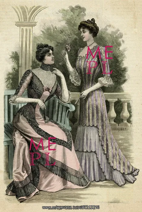 : Lilac Stripe Dress 1899 : Lilac Stripe Dress 1899