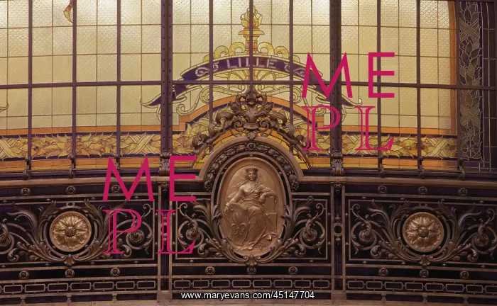 : Lille emblem, Hall, Societe Generale, Paris, France : Lille emblem, Hall, Societe Generale, Paris, France