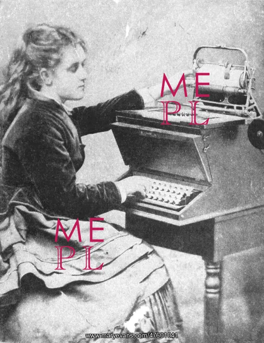 : Lillian Sholes, The First Typist, 1872 : Lillian Sholes, The First Typist, 1872
