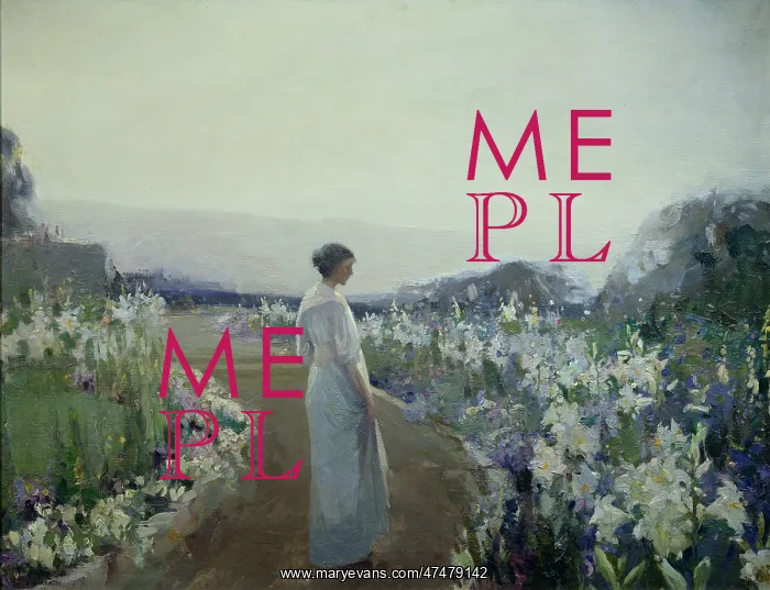 : The Lily Border ' with a young woman : The Lily Border ' with a young woman