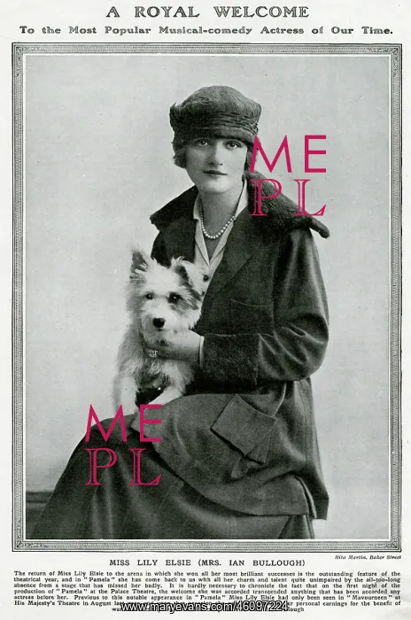 : Lily Elsie and dog : Lily Elsie and dog