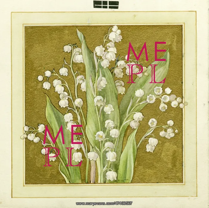  : Lily of the Valley on a gold background
