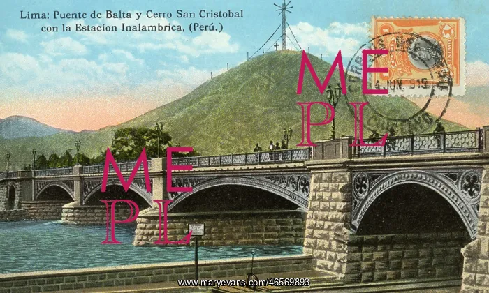 : Lima, Peru - Balta Bridge and the San Cristobal Hill : Lima, Peru - Balta Bridge and the San Cristobal Hill