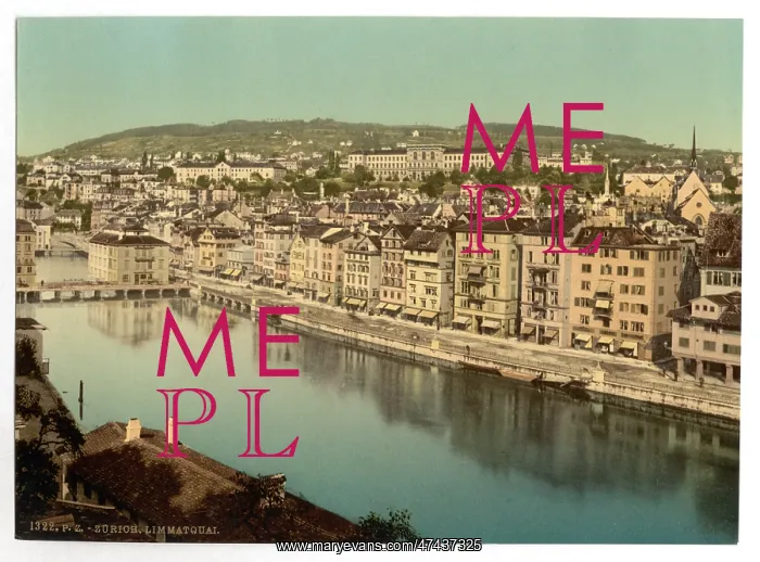 : The Limmatquay, with Polytechnic, Zurich, Switzerland : The Limmatquay, with Polytechnic, Zurich, Switzerland