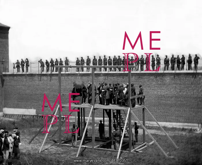 : Lincoln assassination conspirators on the gallows in 1865 : Lincoln assassination conspirators on the gallows in 1865