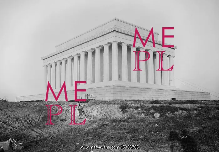 : Lincoln Memorial, construction site, c. 1920. The : Lincoln Memorial, construction site, c. 1920. The