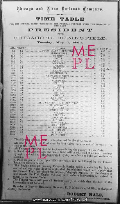 : Lincoln's Funeral Train Schedule : Lincoln's Funeral Train Schedule