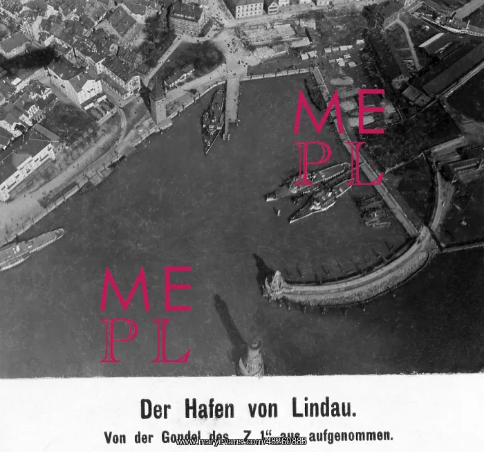 : Lindau harbour in Lake Constance, 1911 : Lindau harbour in Lake Constance, 1911