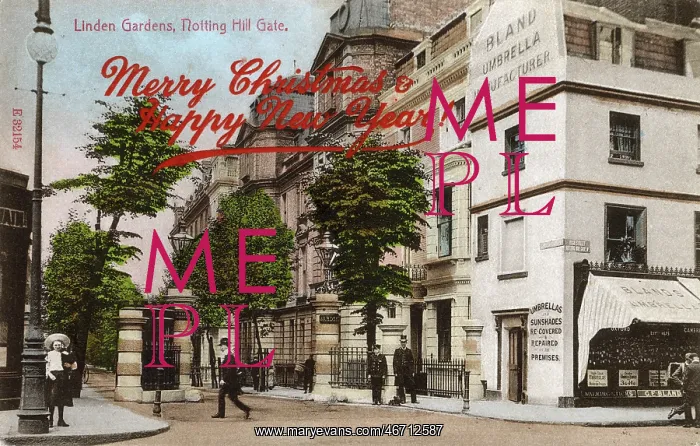 : Linden Gardens, Notting Hill Gate, London - Christmas Card : Linden Gardens, Notting Hill Gate, London - Christmas Card