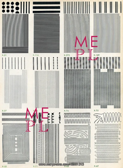 : Line patterns in Mico, 1964 : Line patterns in Mico, 1964