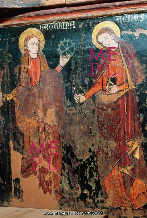 : Linear Gothic. Spain. 14th century. St. Catherine of Alexand : Linear Gothic. Spain. 14th century. St. Catherine of Alexand