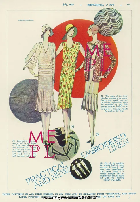: LINEN FROCKS 1929 : LINEN FROCKS 1929