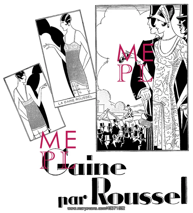 : Lingerie. Advertisement for Gaine par Roussel undergarments depicting well : Lingerie. Advertisement for Gaine par Roussel undergarments depicting well