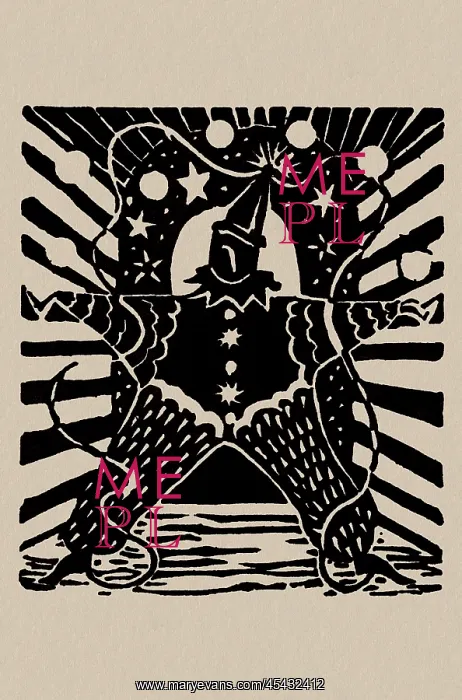 : Linocut of a Clown in black and white : Linocut of a Clown in black and white
