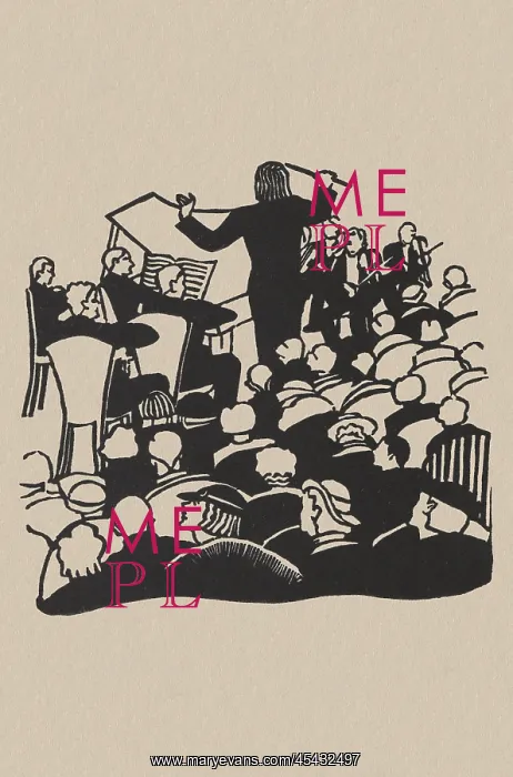 : Linocut, Orchestra and Conductor : Linocut, Orchestra and Conductor