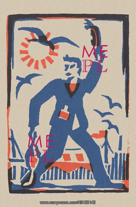  : Linocut of a Sailor