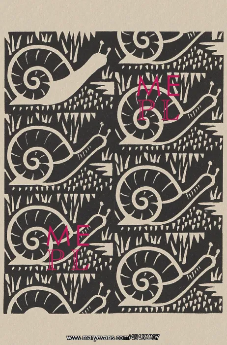  : Linocut of a snail pattern