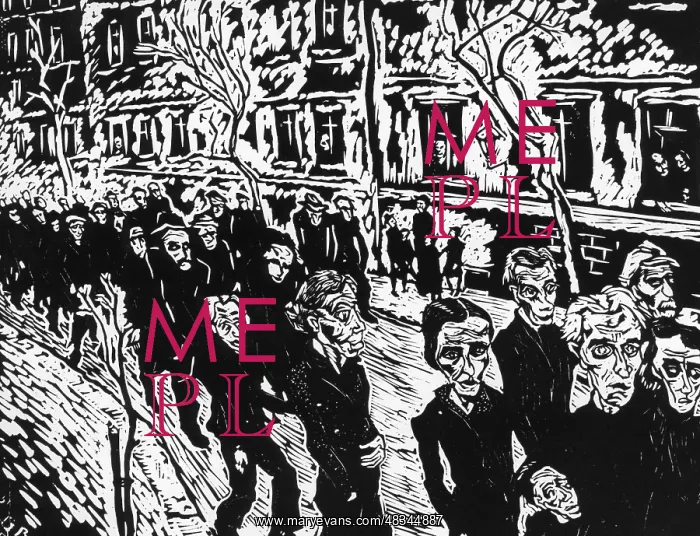 : The linocut Unemployed by Gerhart Bettermann, 1931 : The linocut Unemployed by Gerhart Bettermann, 1931
