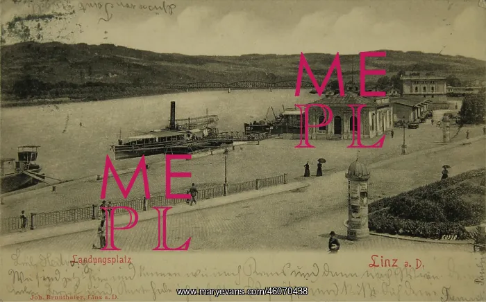 : Linz. Harbour at the Danube. 1903. Collotype : Linz. Harbour at the Danube. 1903. Collotype
