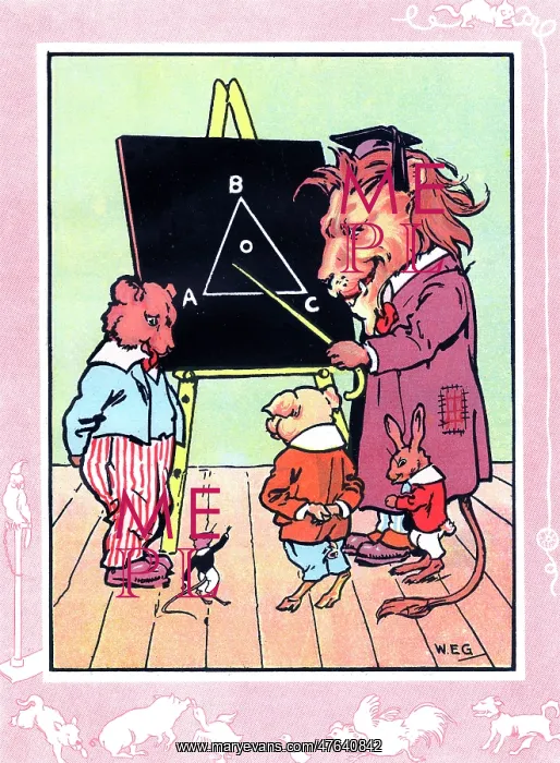: Lion teaches geometry to bear, mouse, pig and rabbit : Lion teaches geometry to bear, mouse, pig and rabbit