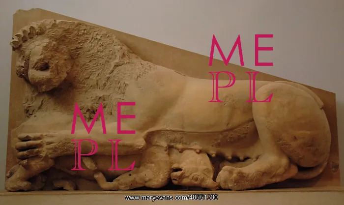 : Lioness attacking a bull. Relief. Probably part of the origi : Lioness attacking a bull. Relief. Probably part of the origi