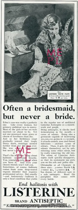 : Listerine advertisement, 1930 : Listerine advertisement, 1930