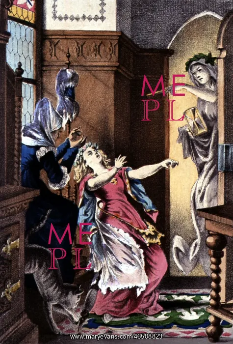  : literature, Sleeping Beauty, coloured lithograph