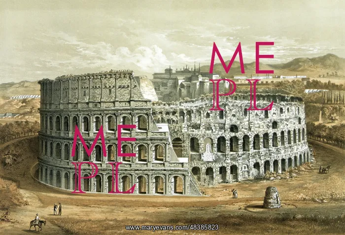 : Lithograph of the Coliseum at Rome, also known : Lithograph of the Coliseum at Rome, also known