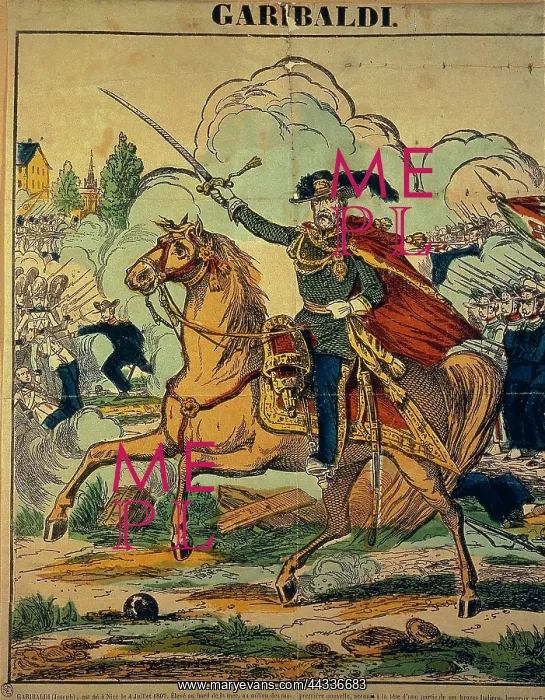  : Lithograph depicting Giuseppe Garibaldi, formerly