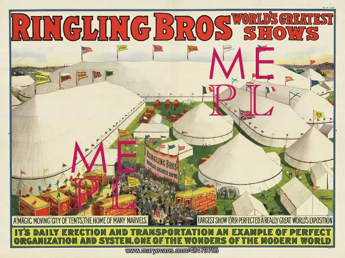 : Lithograph poster advertising the Ringling Bros. Circus : Lithograph poster advertising the Ringling Bros. Circus