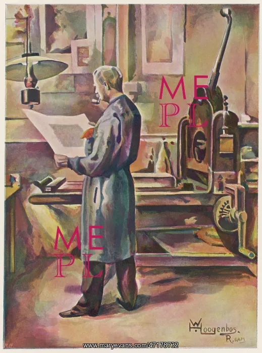 : LITHOGRAPHER READS PROOF : LITHOGRAPHER READS PROOF