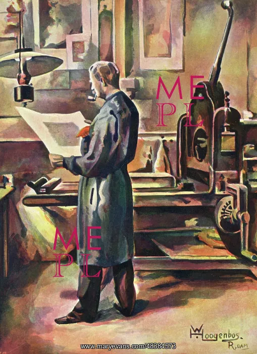  : The Lithographer, viewing a three-colour process print