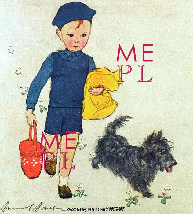: Little boy in blue by Muriel Dawson : Little boy in blue by Muriel Dawson
