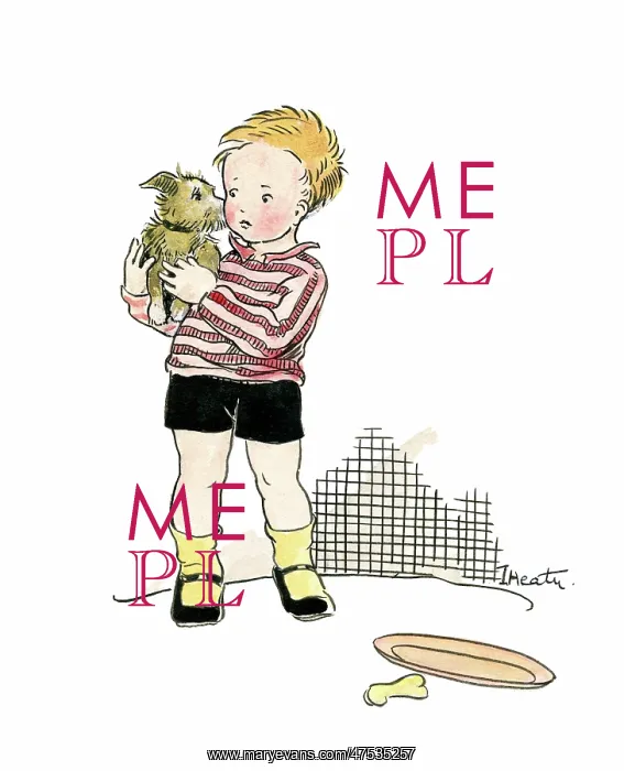 : Little Boy Holding a Puppy : Little Boy Holding a Puppy