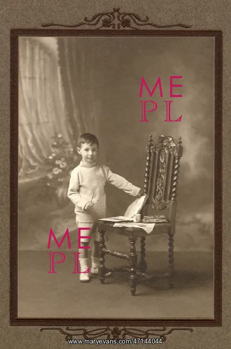 : Little boy with a painting book : Little boy with a painting book