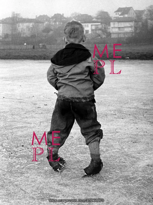 : Little boy practices ice skating : Little boy practices ice skating