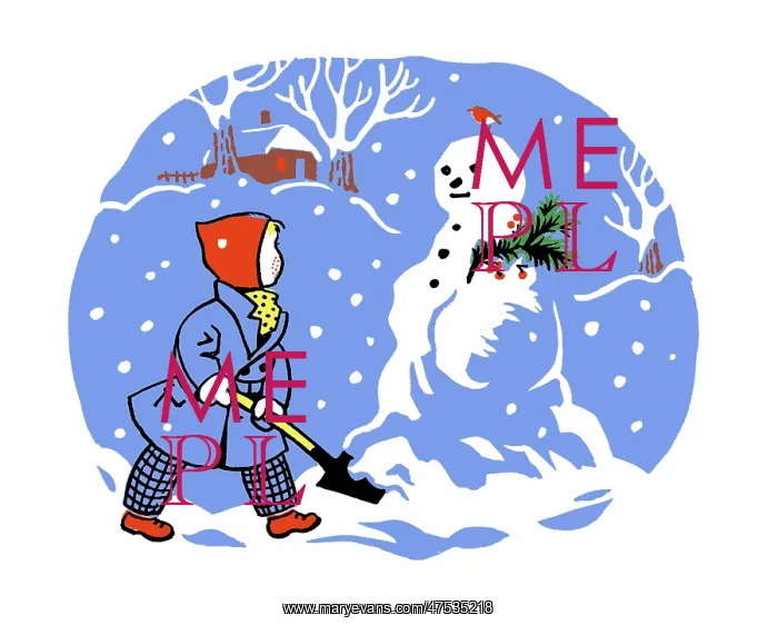 : Little Boy with Snowman : Little Boy with Snowman