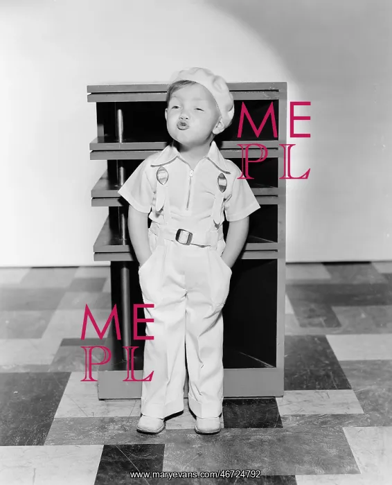 : Little boy whistling : Little boy whistling