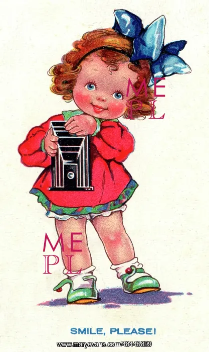  : Little girl with folding camera