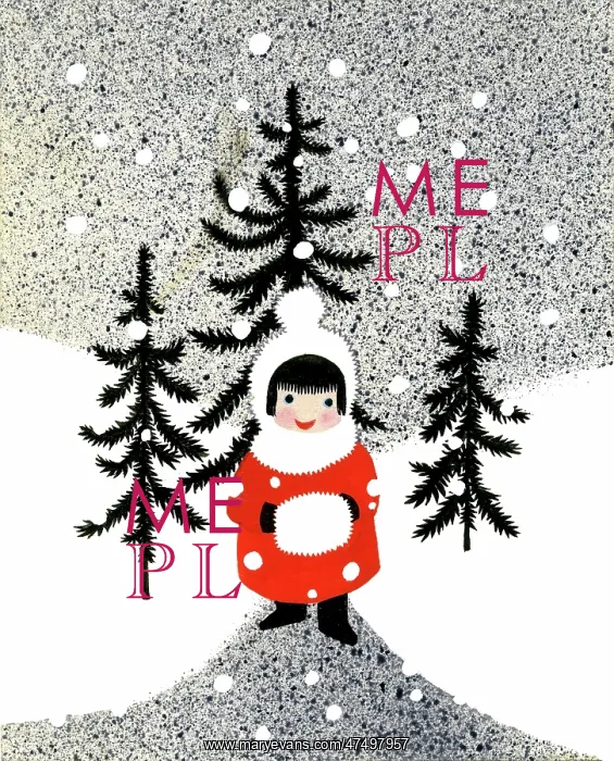 : Little girl with muff in the snow : Little girl with muff in the snow
