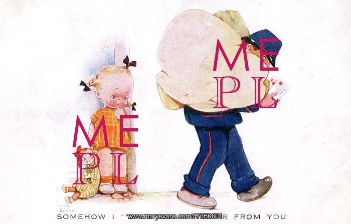 : Little girl and postman : Little girl and postman