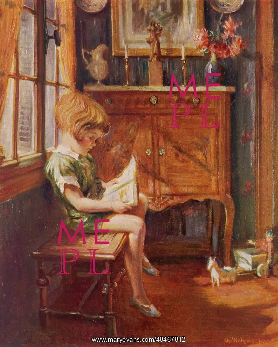 : LITTLE GIRL READING : LITTLE GIRL READING