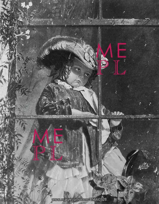 : Little girl at a window -- No Walk Today : Little girl at a window -- No Walk Today