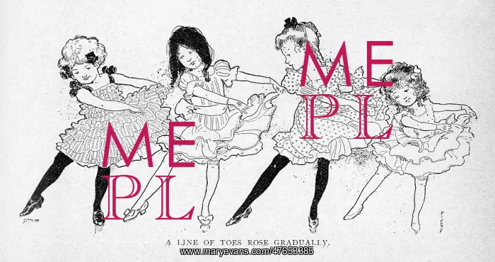 : Little girls dancing in a row : Little girls dancing in a row