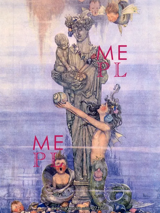 : Little Mermaid and Statue : Little Mermaid and Statue