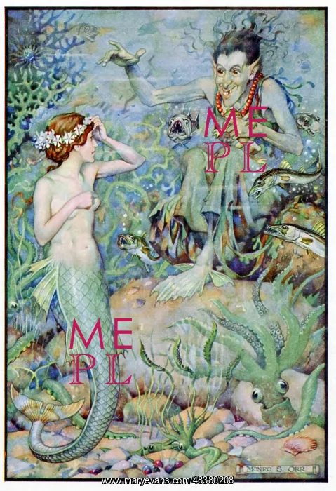 : The Little Mermaid visiting the undersea witch : The Little Mermaid visiting the undersea witch
