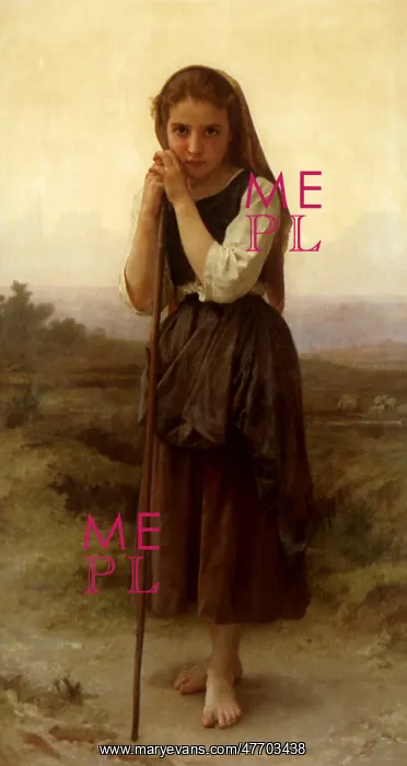 : Little Shepherdess, by Bouguereau : Little Shepherdess, by Bouguereau
