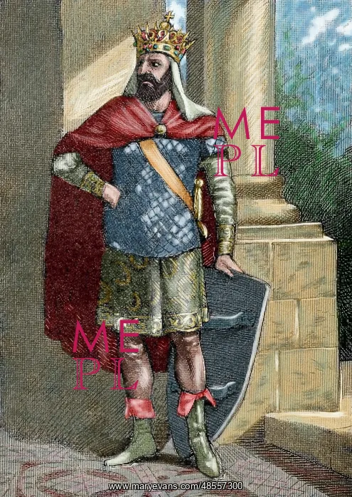  : Liuvigild (c.525-586). Engraving. Colored