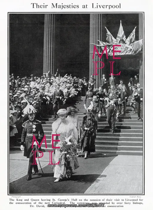 : Liverpool Cathedral Visit by Royals 1924 : Liverpool Cathedral Visit by Royals 1924